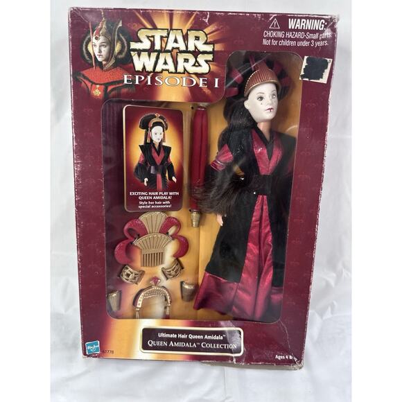 Hasbro Star Wars Episode I 12" Ultimate Hair Queen Amidala Doll NOS 1998 Vintage - Picture 1 of 4